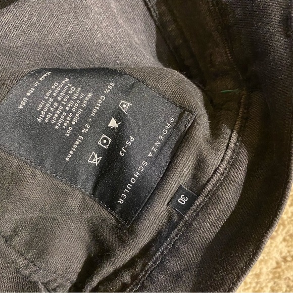 Proenza Schouler Women’s Black Denim Slim Skinny Jeans Cropped Size 30 Stretch - Picture 4 of 7